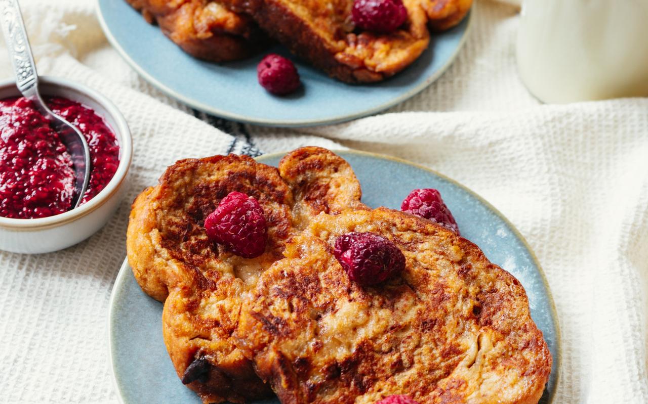 Wentelteefjes Van Suikerbrood Met Frambozenjam Wat Eten We Vandaag