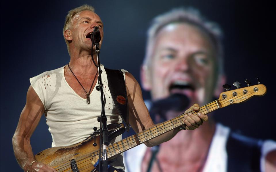 Sting treedt met The Police op in de Amsterdam ArenA in het kader van hun Celebration Tournee in 2007. Foto:ANP/ UNITED PHOTOS/Marco de Swart