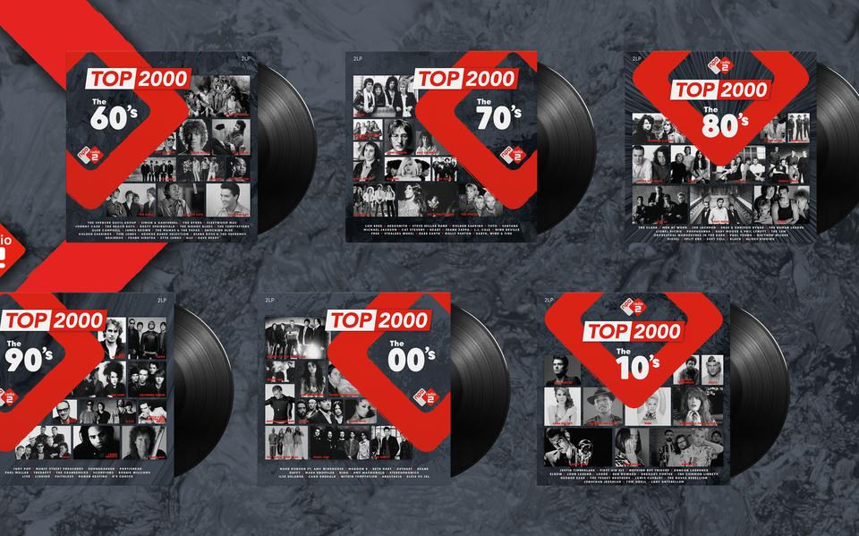 De zes Top 2000 dubbel lp's.
