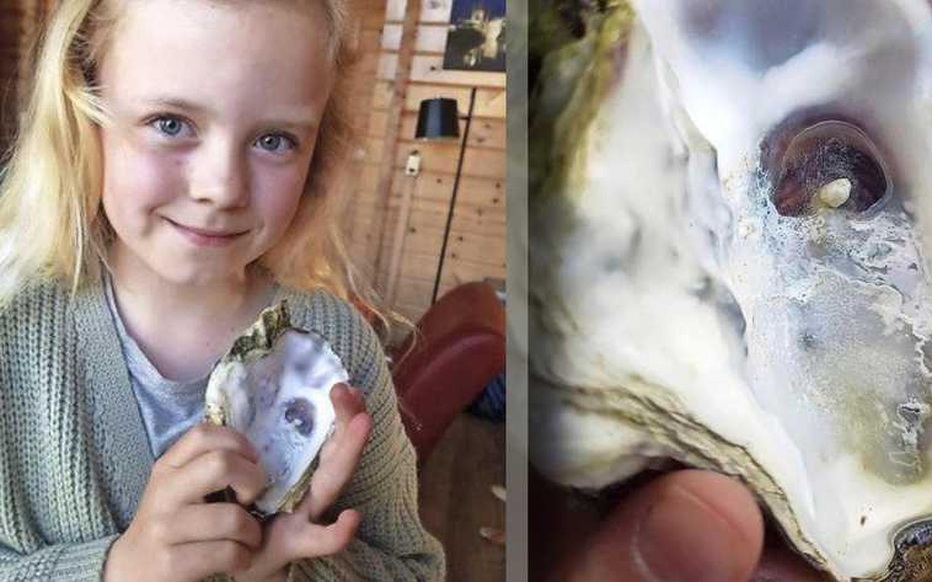 Feline, 9 jaar, vindt parel op het wad van Terschelling: 'Ik heb hem aan mama gegeven voor Moederdag
