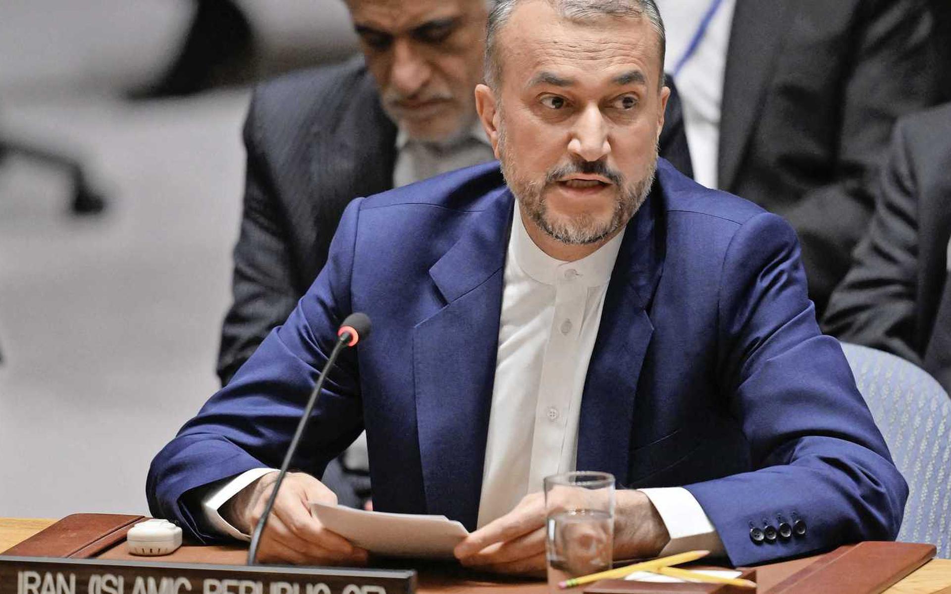 Iraanse minister van Buitenlandse Zaken Hossein Amir-Abdollahian.