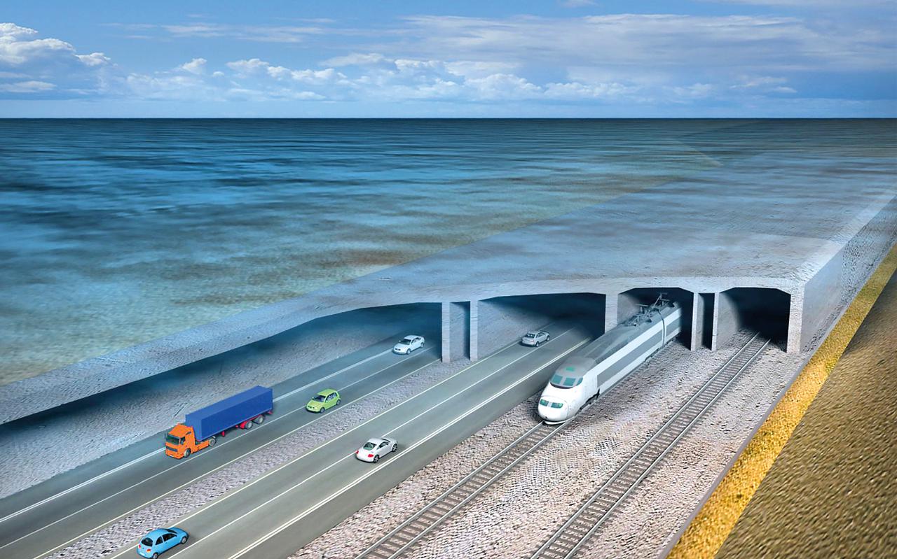 Via de Duits-Deense Fehmarnbelt-tunnel kunnen auto's en treinen veel sneller naar Scandinavië