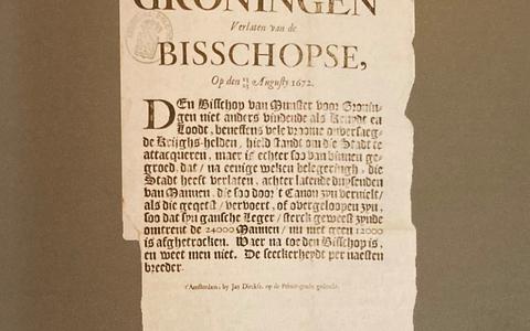 Een pamflet uit 1672 over het verjagen van Bommen Berend bij de stad Groningen