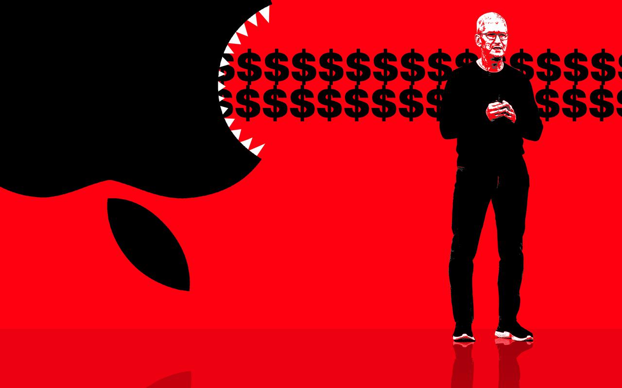 Tim Cook maakte een financieel succes van Apple.  Illustratie  Rhonald Blommestijn