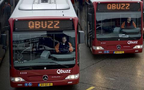 De bussen van Qbuzz.