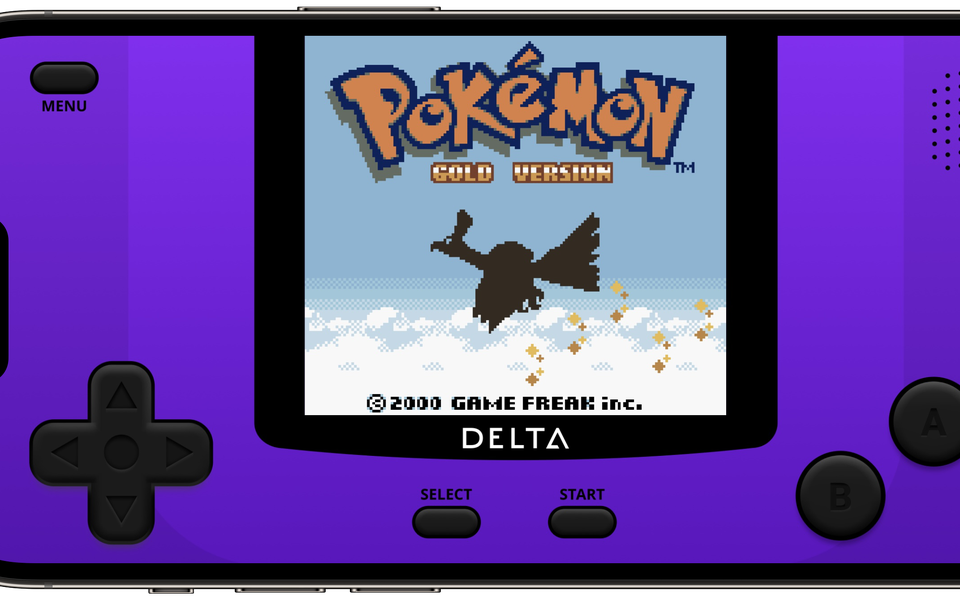 Een Pokémon-spel dat via de app Delta op de iPhone wordt gespeeld.