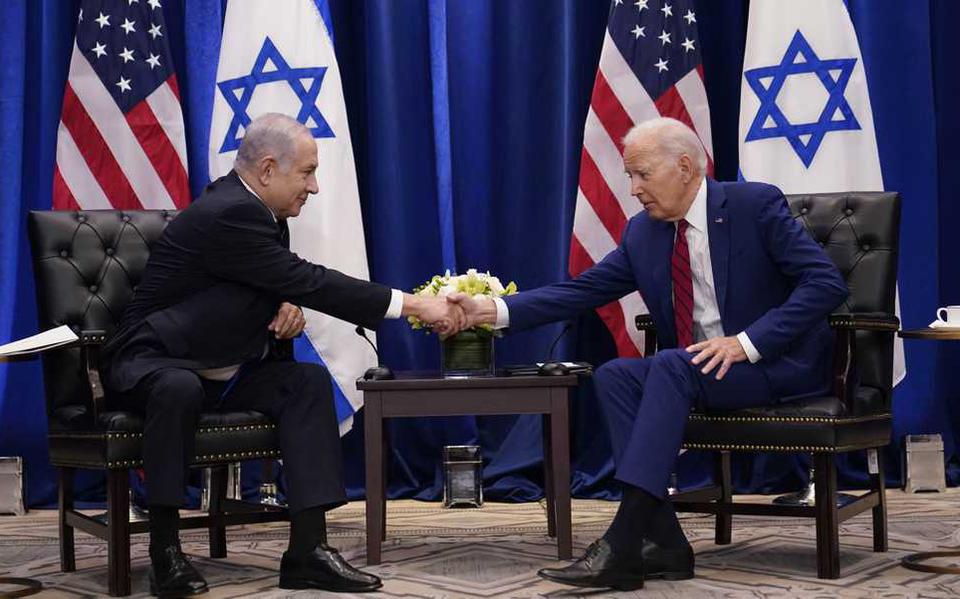 De Amerikaanse president Joe Biden tijdens een ontmoeting met de Israëlische premier Benjamin Netanyahu in september 2023.