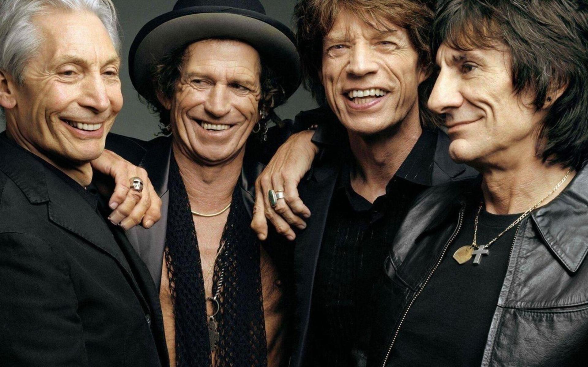 De kern van The Rolling Stones: vlnr. Charlie Watts, Keith Richards, Mick Jagger en Ron Wood.