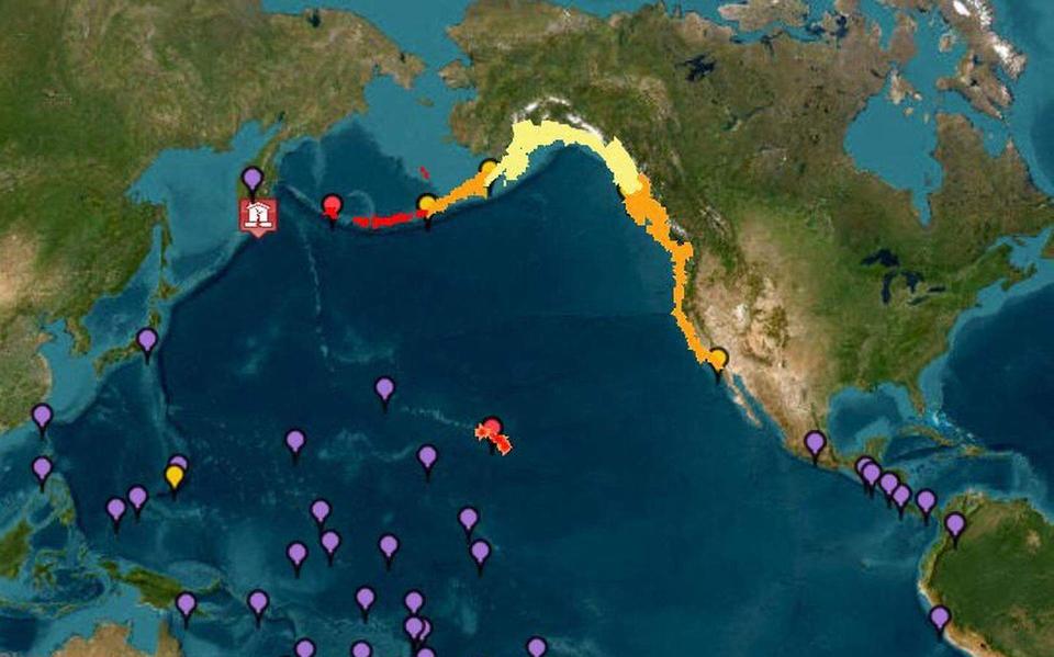 De Amerikaanse autoriteiten waarschuwen voor tsunami’s met golven tot drie meter hoog, die mogelijk de kusten van Rusland, Japan, Hawaï, Guam en Ecuador kunnen treffen. 