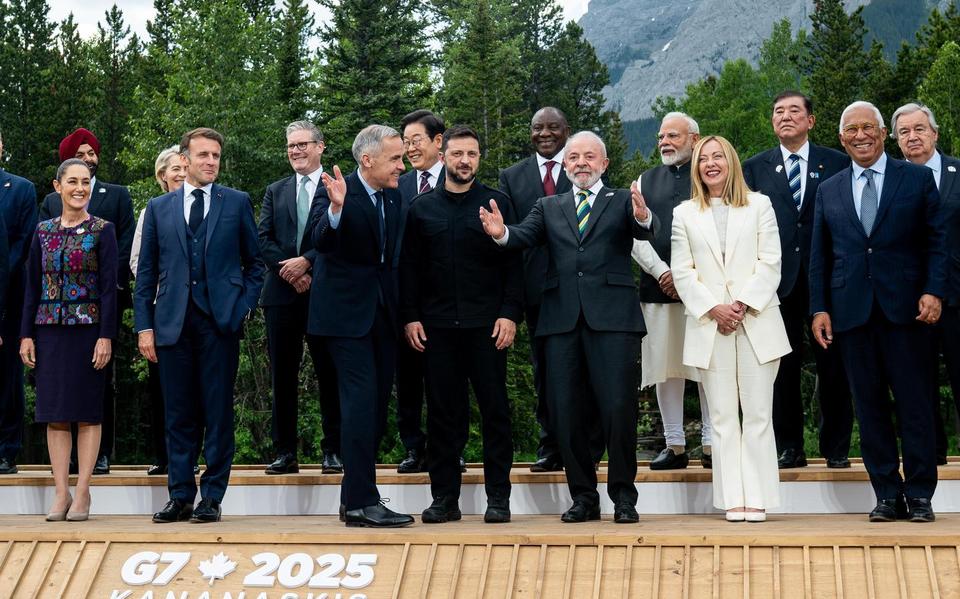 De G7-leiders in Canada.
