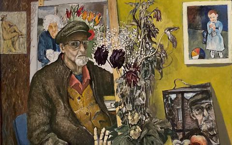 'Self portrait. The artist at work' van George Goyer