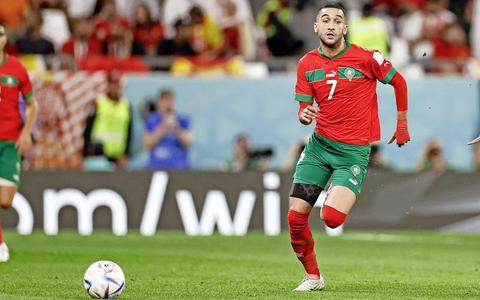 Hakim Ziyech stoomt op namens Marokko.
