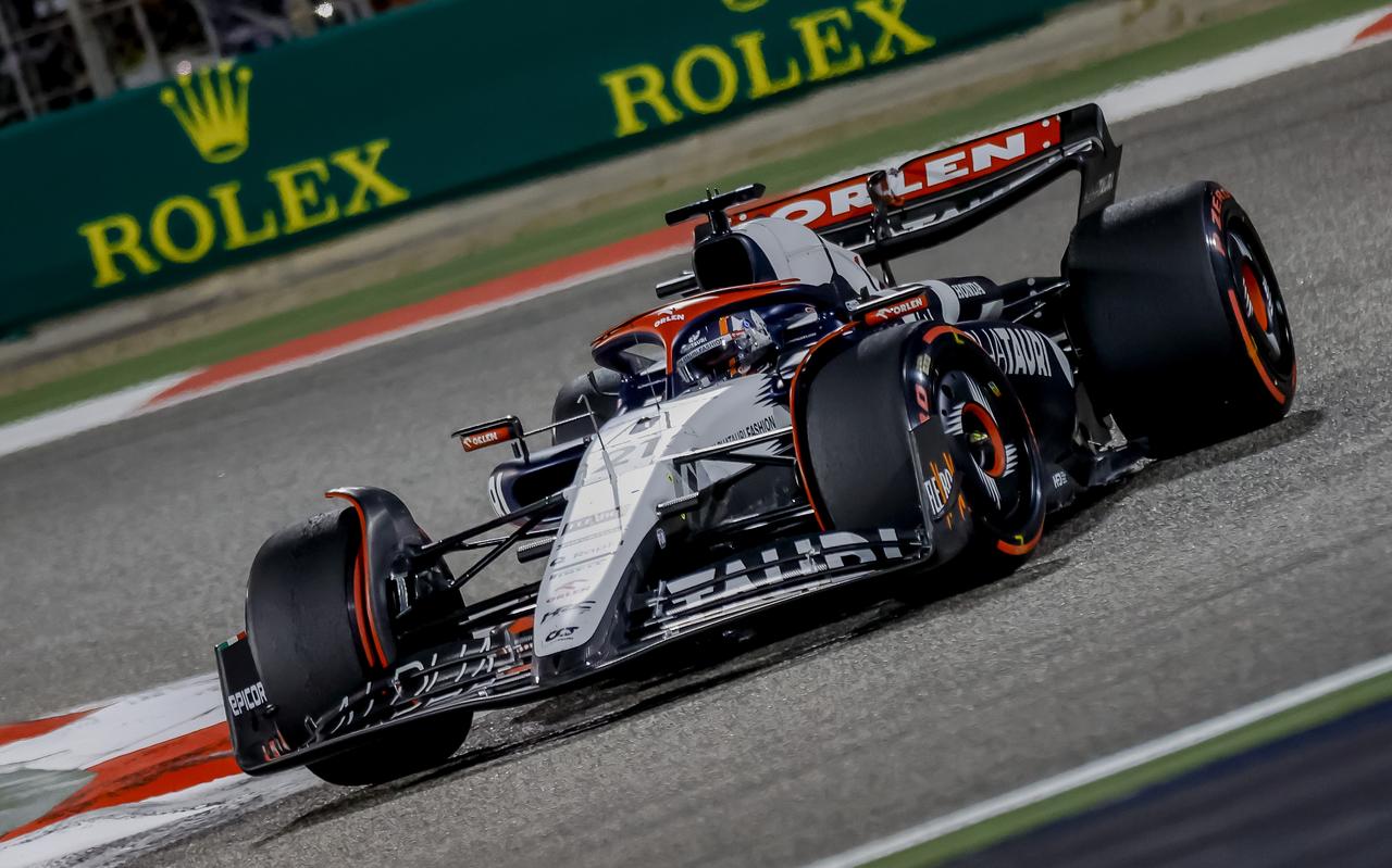 Nyck de Vries (Alpha Tauri) tijdens de Grand Prix van Bahrein. Nyck de Vries (Alpha Tauri) tijdens de Grand Prix van Bahrein.