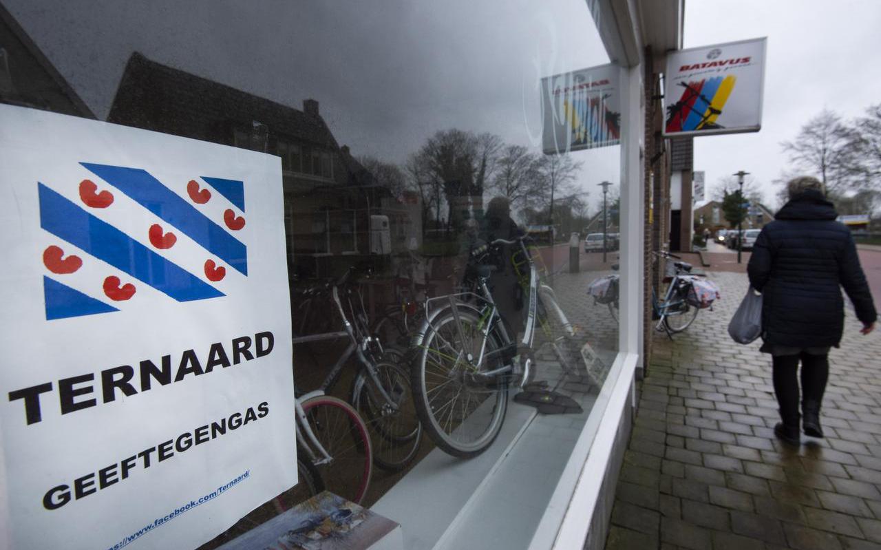 Protest tegen gaswinning in Ternaard.  FOTO MARCEL VAN KAMMEN
