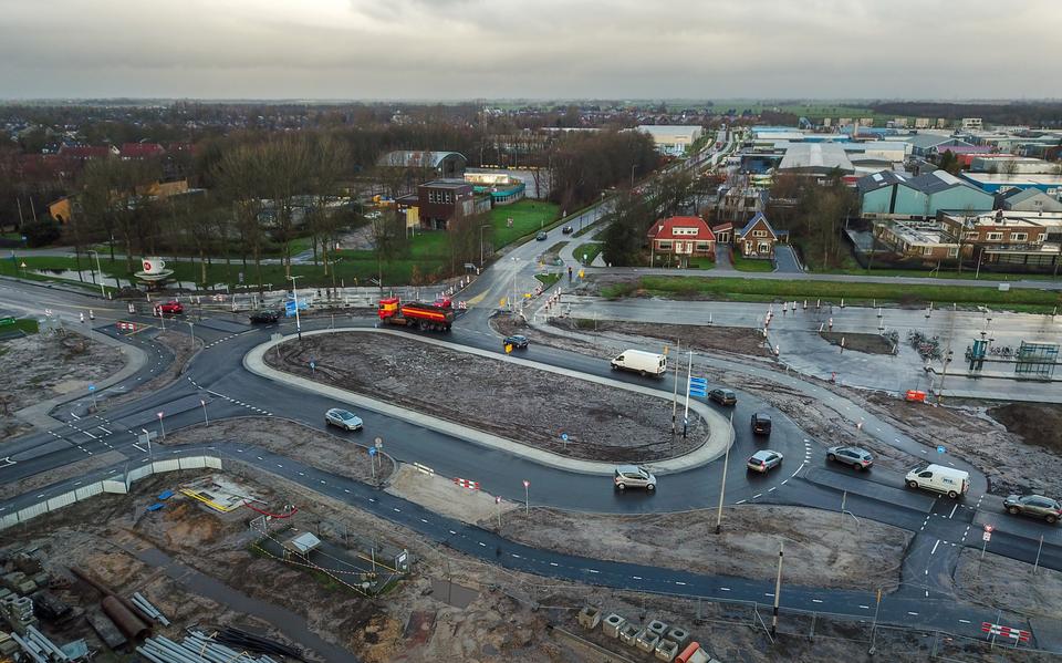 Een ovonde in Joure. Net als rotondes komen ze de verkeersveiligheid van fietsers en wandelaars enorm ten goede. 