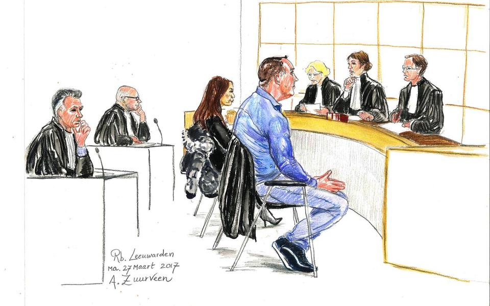 De zitting voor de rechtbank in Leeuwarden, in maart 2017.