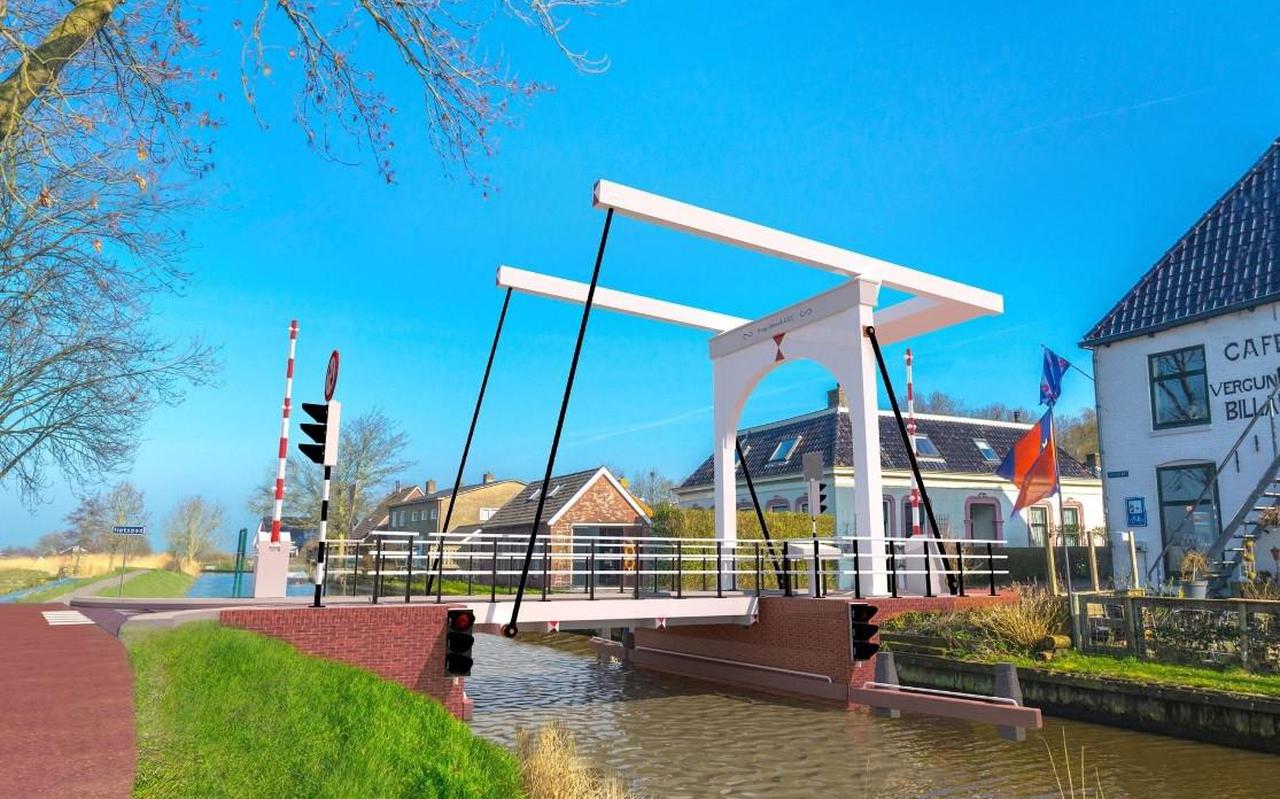 De nieuwe brug van Baard, dat graag meer kleine recreatievaart langs het dorp wil.