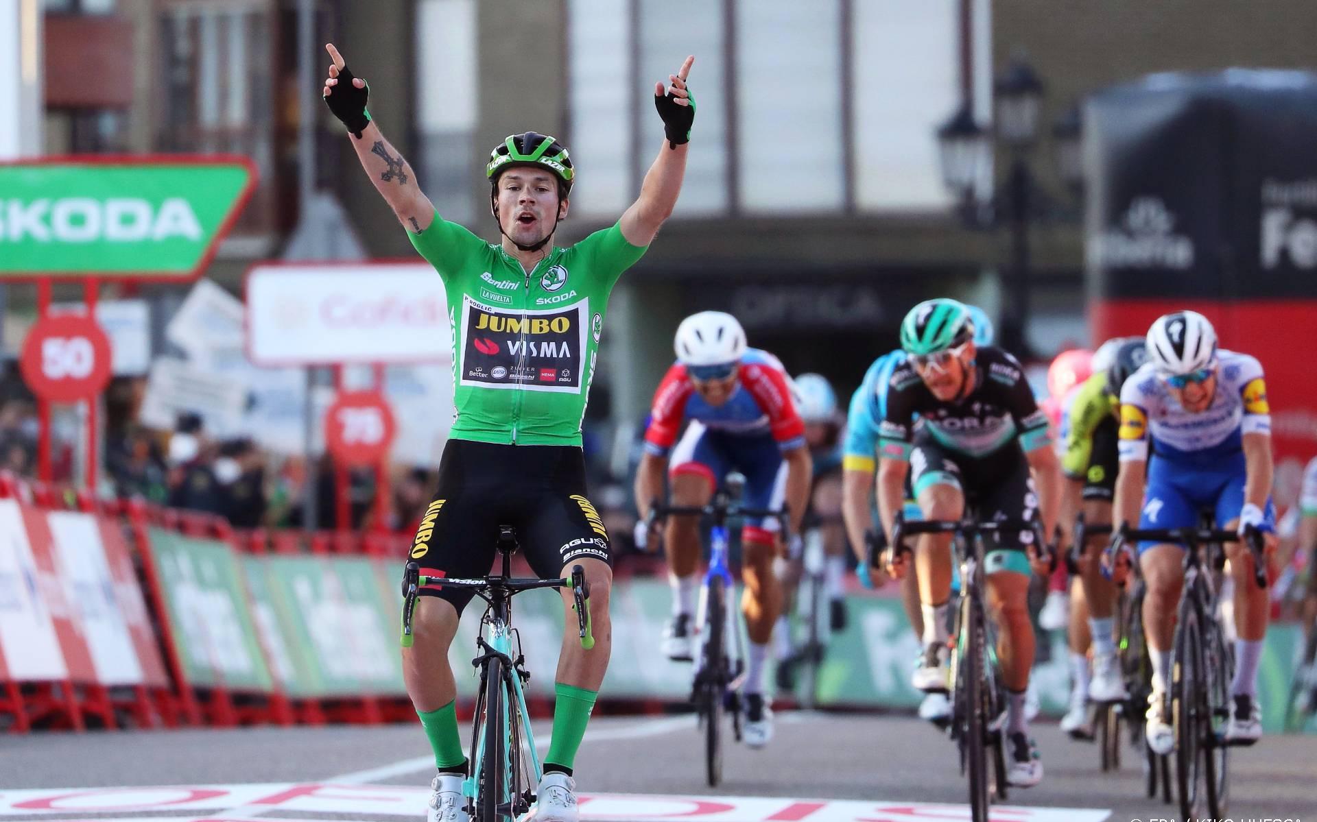 Roglic wint tiende etappe in Vuelta en neemt leiderstrui over