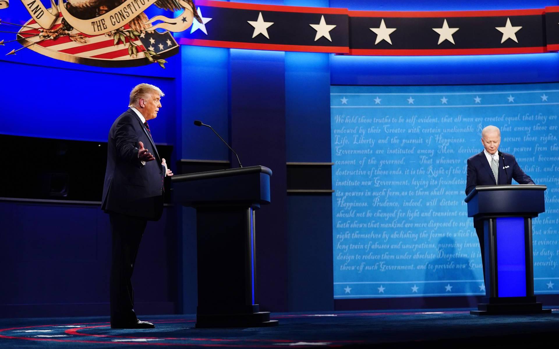 Eerste verkiezingsdebat tussen Trump en Biden begonnen