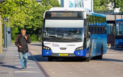 Een bus in Leeuwarden. 