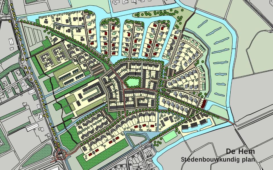 De nieuwe wijk De Hem aan de zuidzijde van Goutum.