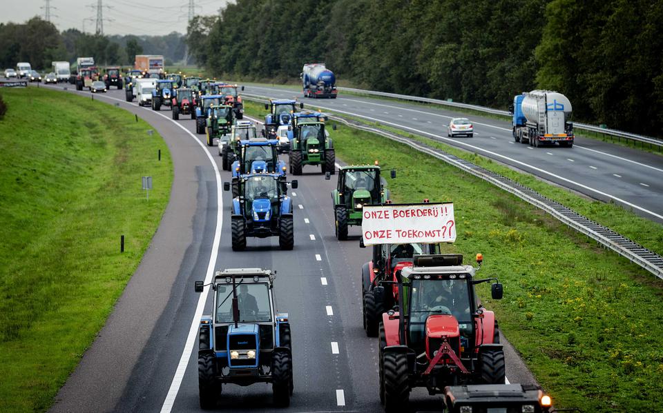Boeren onderweg naar Assen. FOTO ANP