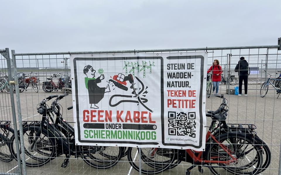 Protest op Schiermonnikoog. 