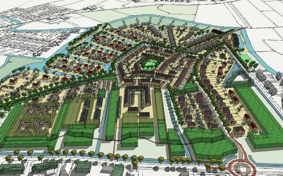 Het stedenbouwkundig plan voor De Hem bij Goutum. 