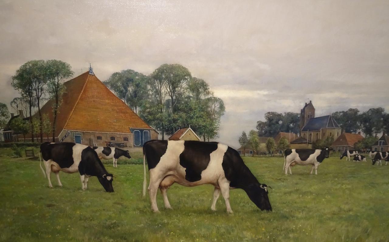 Bouke van der Sloot vereeuwigde in 1951 een Fries landschap met koeien.