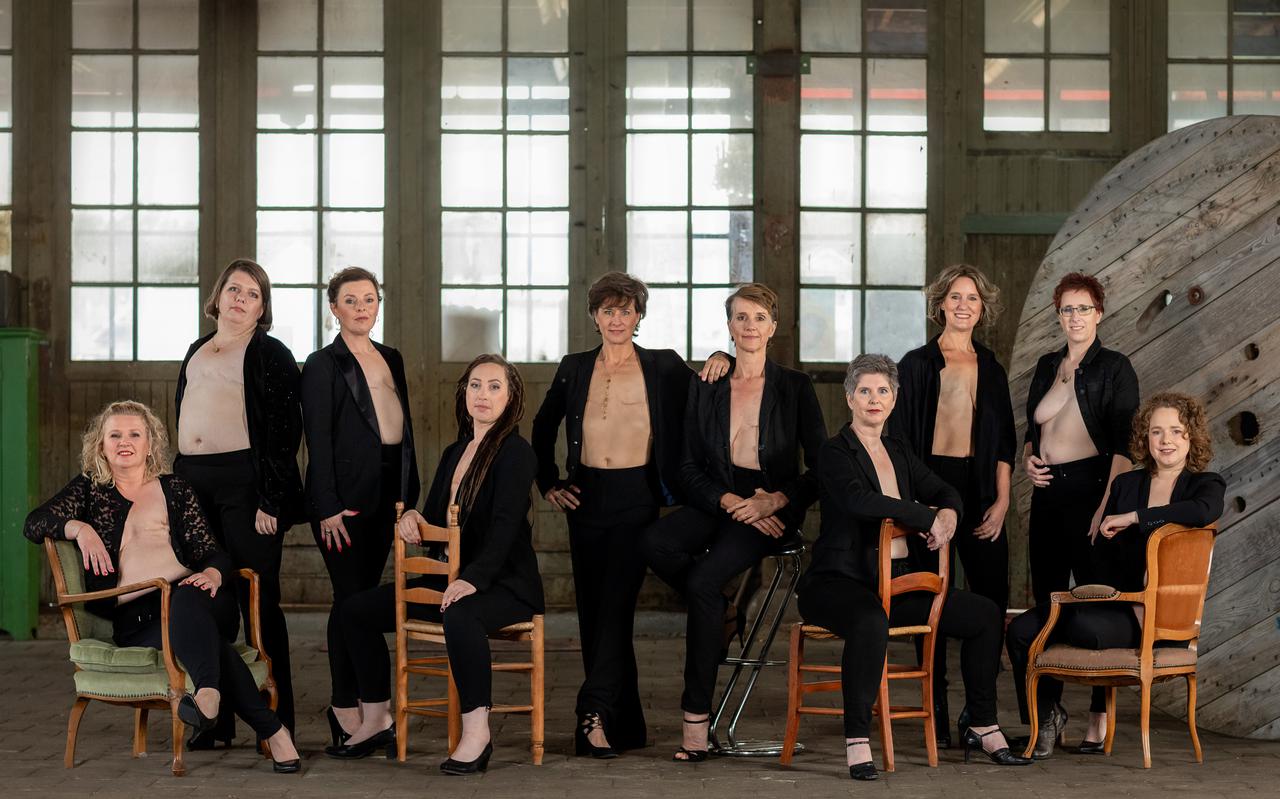 Tien vrouwen die gekozen hebben om plat te blijven na borstamputatie op de foto in Drachten.