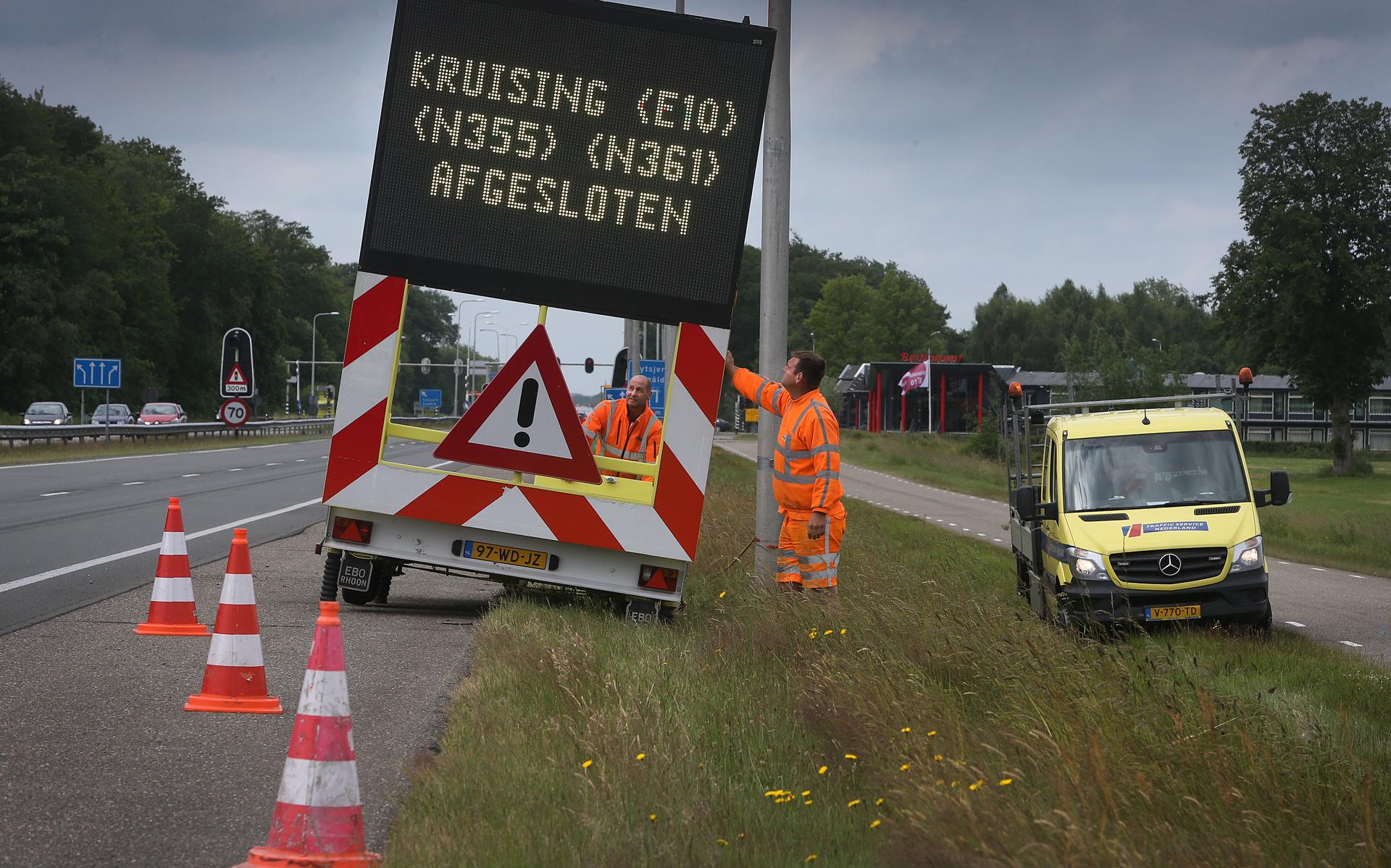 Er komen straks weer omleidingsborden bij het kruispunt E10