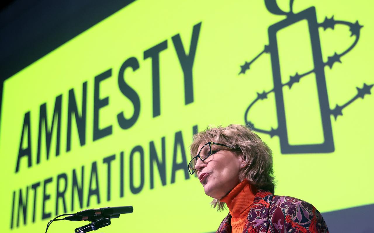 Secretaris-generaal van Amnesty International Agnes Callamard presenteerde vorige week het jaarrapport van Amnesty International. FOTO EPA
