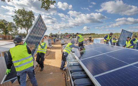 In september vorig jaar liet GroenLeven het drijvende zonnepark op de Lippe Gabrielsplas in Ureterp aanleggen. 