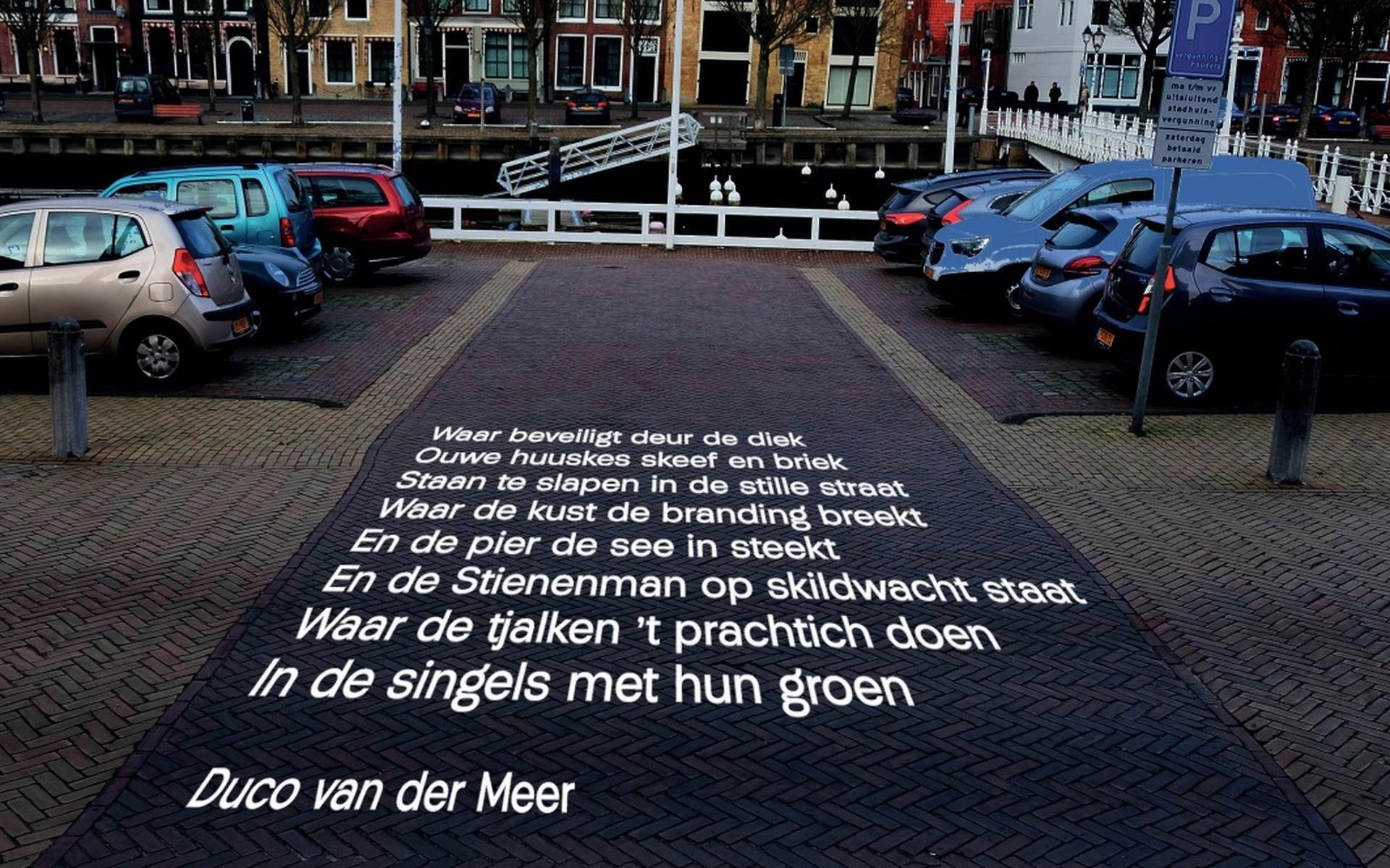Een voorbeeld van een geprojecteerd gedicht.