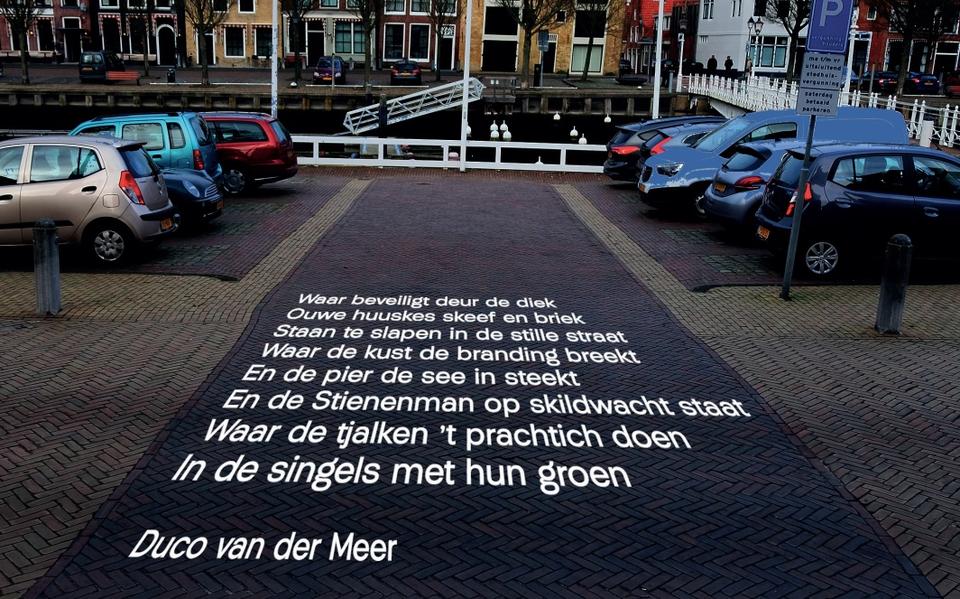 Een voorbeeld van een geprojecteerd gedicht.