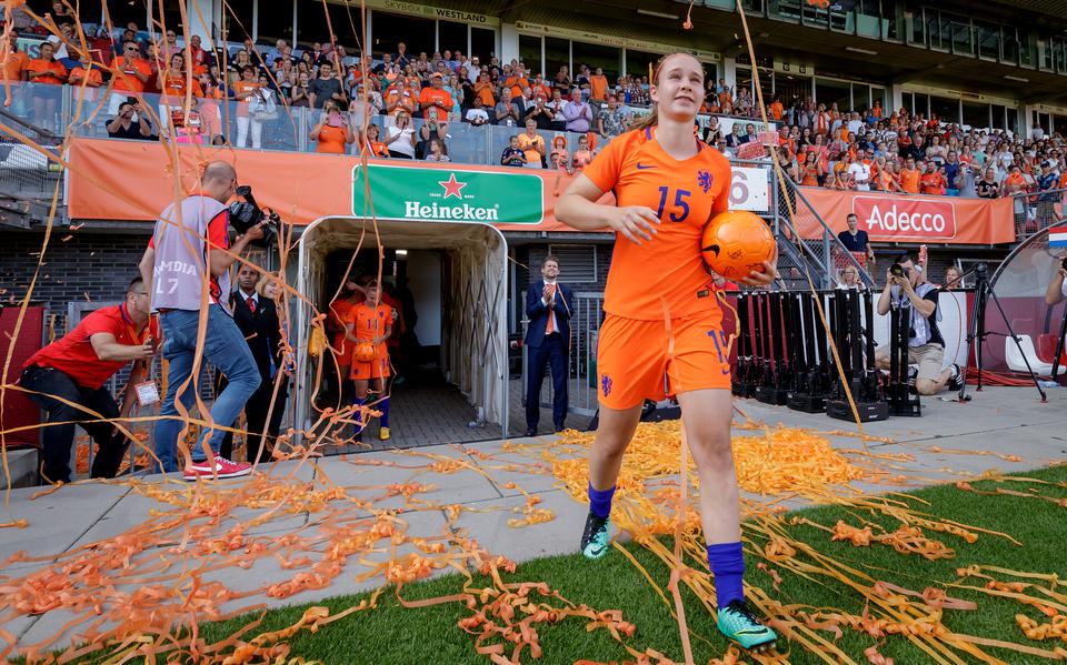 Sisca Folkertsma in 2017 tijdens haar eerste periode als Oranje-international.