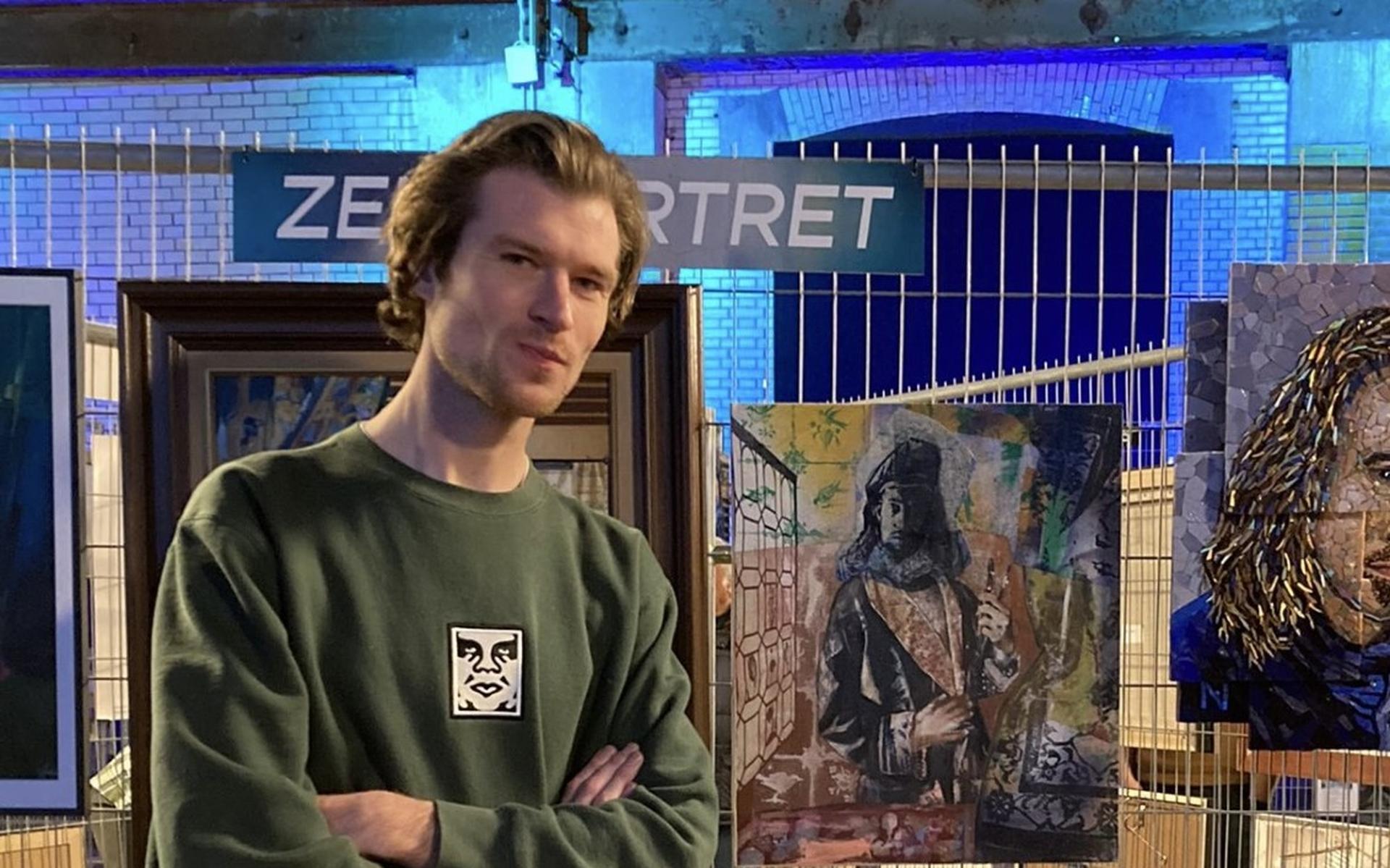 Eindredacteur Hugo Tekstra als beeldend kunstenaar in het tv-programma De Nieuwe Vermeer. ,,Ik heb veel fijne reacties gehad.''