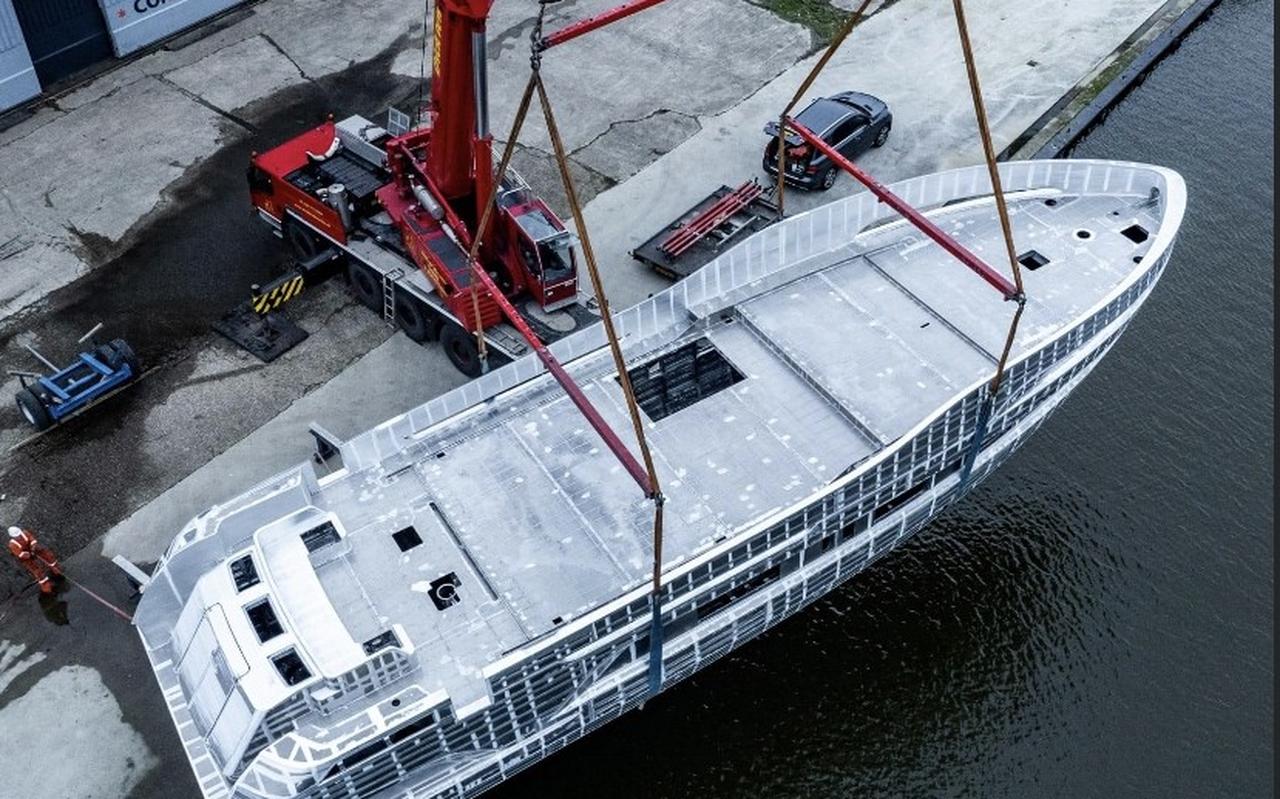De aluminium romp van de Extreme 78 ging eind vorig jaar bij SAB te water. De aluminium romp van de Extreme 78 ging eind vorig jaar bij SAB te water.