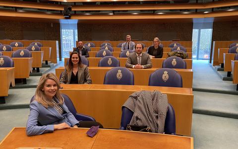 De introductie van nieuw gekozen Tweede Kamerleden afgelopen week, met hier een deel van de fractie van D66. FOTO ARCHIEF