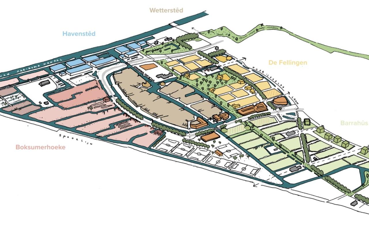 Het wijkplan voor Middelsee aan de zuidwestkant van Leeuwarden. 