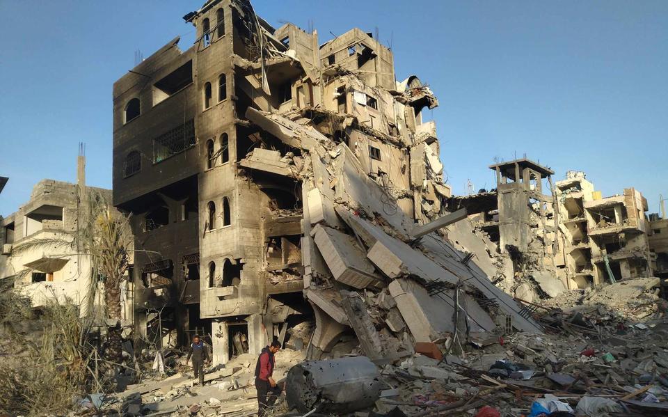 Verwoesting in Gaza.