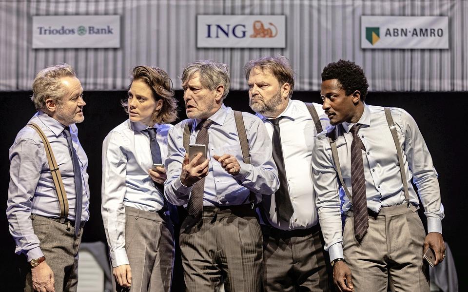 De Verleiders met vlnr: George van Houts, Linde van den Heuvel, Pierre Bokma, Victor Löw en Adam Kissequel.