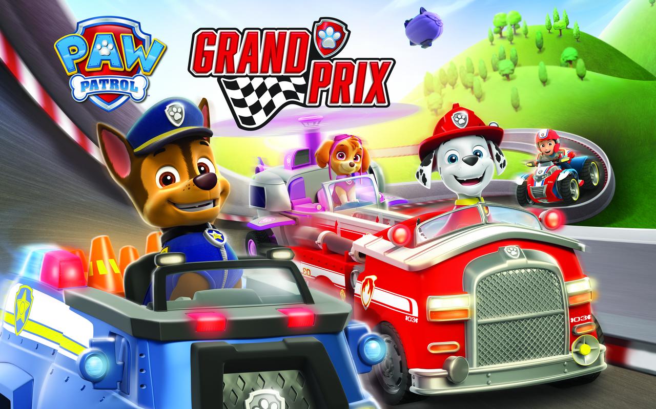 De PAW Patrol puppy's tonen hun racekwaliteiten op kleurrijke circuits. De PAW Patrol puppy's tonen hun racekwaliteiten op kleurrijke circuits.