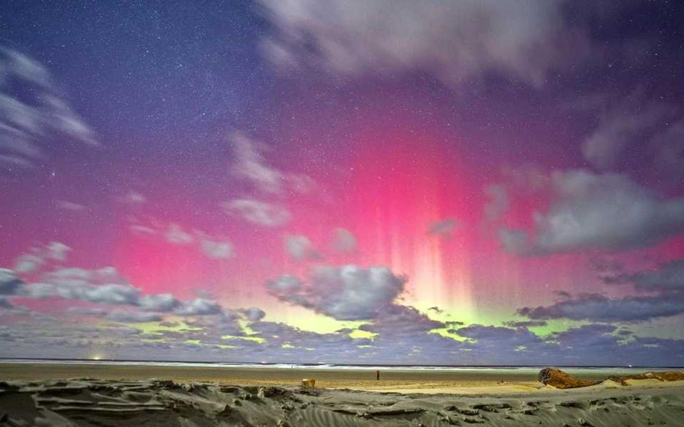 Het noorderlicht was zondagnacht ook al goed zichtbaar vanaf Terschelling.