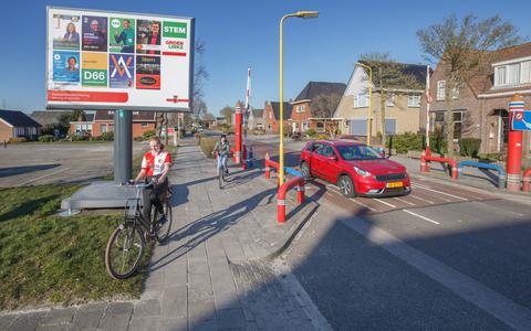 Verkiezingsbord aan de Leeksterweg in Haulerwijk.