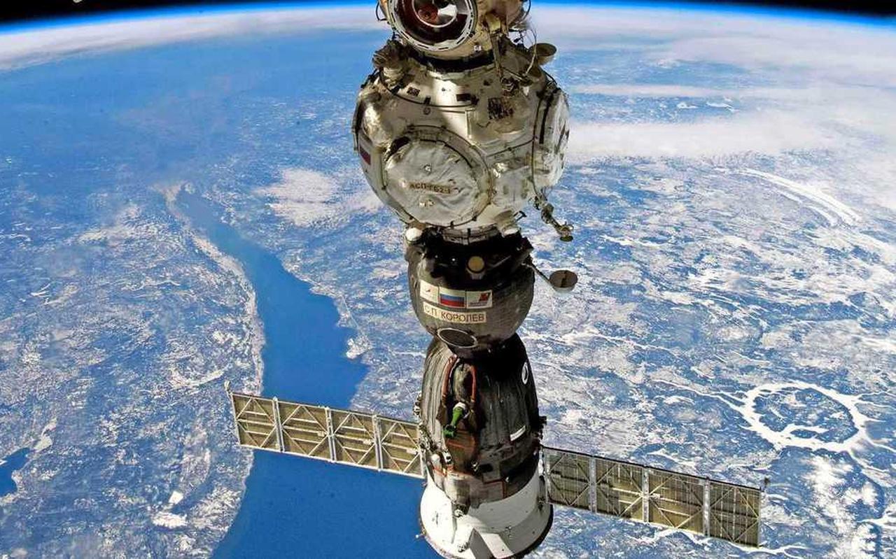 Een Sojoez-capsule van het internationale ruimtstation ISS. Foto ANP Een Sojoez-capsule van het internationale ruimtstation ISS. Foto ANP