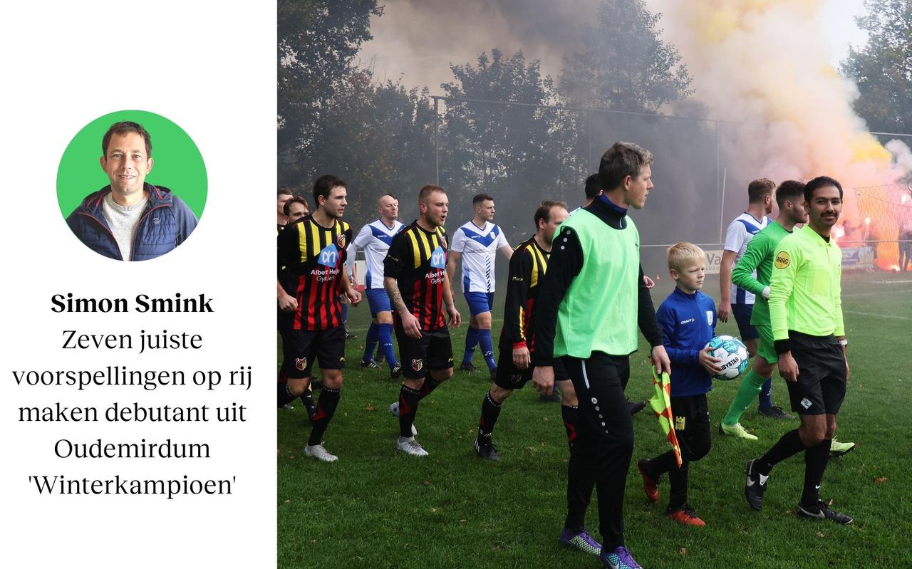 Simon Smink had in de eerste helft van het seizoen de beste kijk op hoe het zou lopen op de amateurvelden. Op de foto een sfeerbeeld bij de wedstrijd Rijperkerk-Trynwâlden.