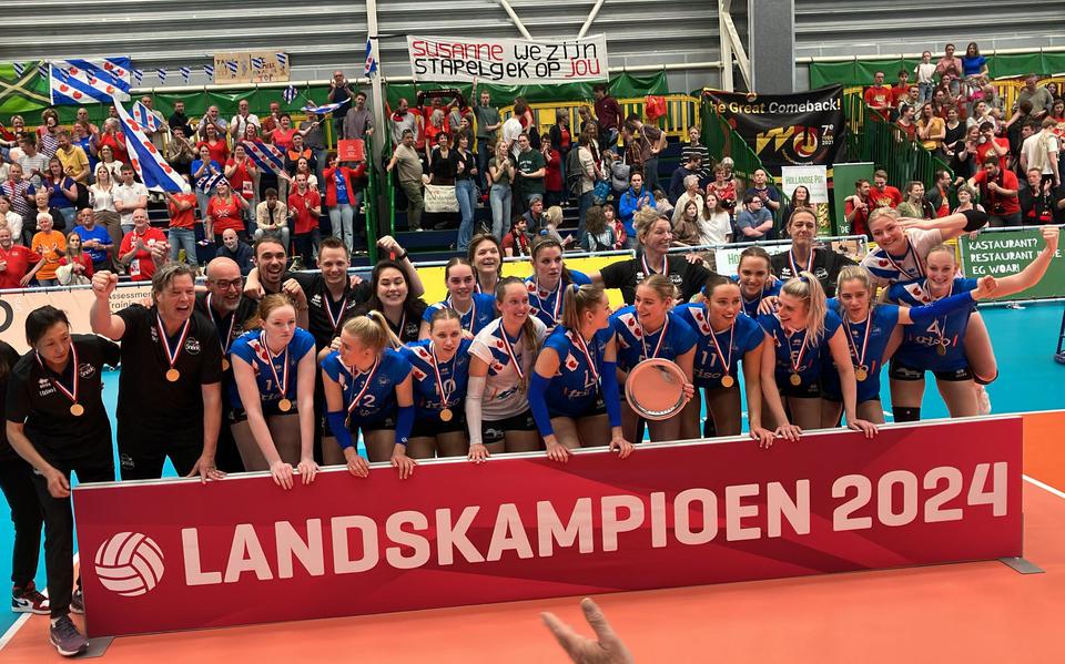 In en tegen Utrecht wisten de volleybalsters van Friso Sneek in een vijfsetter de nationale titel te prolongeren.