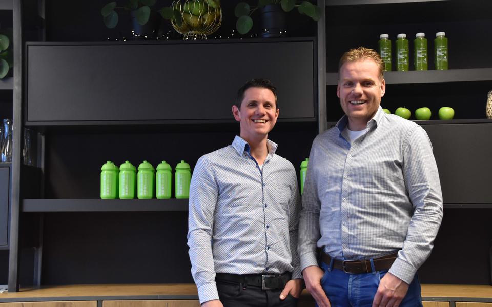 Oprichters Klaas Hamstra (links) en Jacco Borger van Bedrijfsfitness Nederland. Eigen foto
