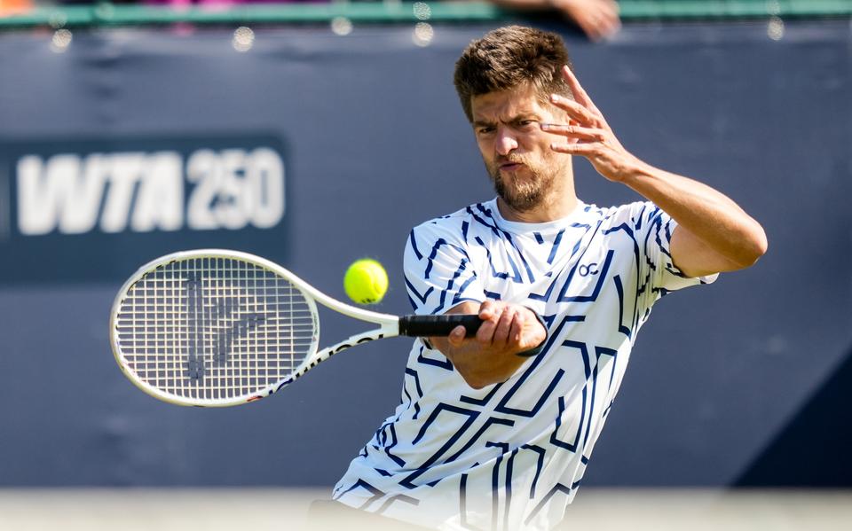 Sander Arends in actie op ATP Rosmalen.